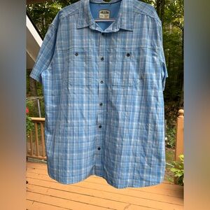 Men's Light Blue Plaid Casual Shirt